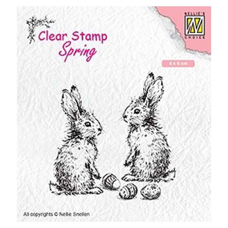 Nellie's Choice Clear Stamp Spring Two Hares