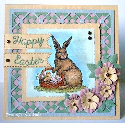 Clear Stamp Spring Easter Hare with Basket