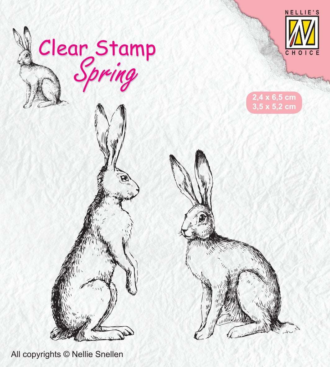 Clear Stamp Spring Two Hares 2