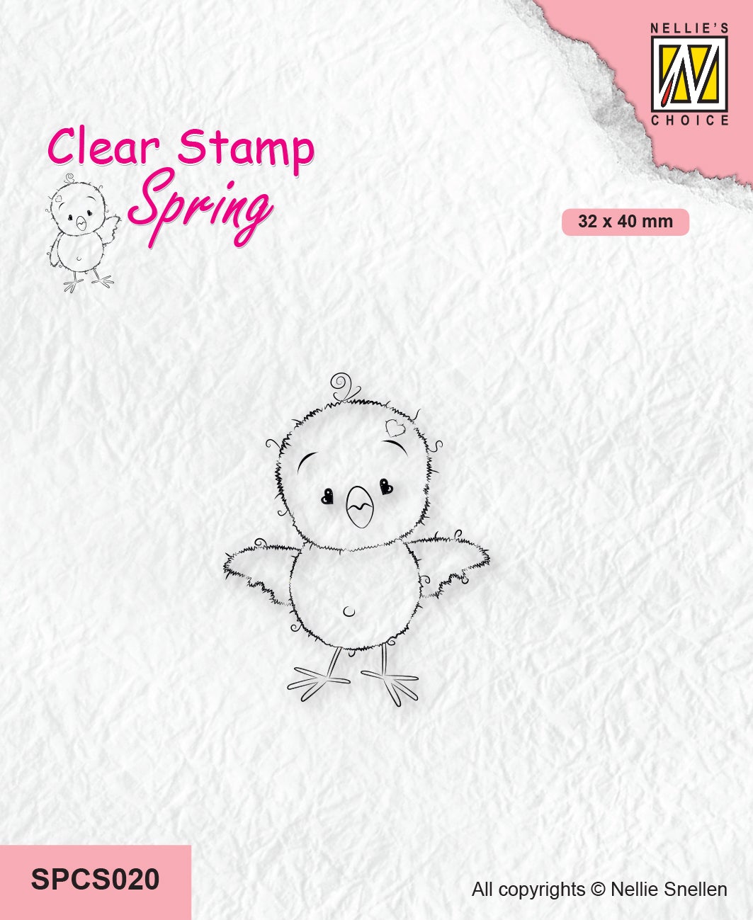 Nellie's Choice Clear Stamp Spring - Chickie Series Learn To Fly