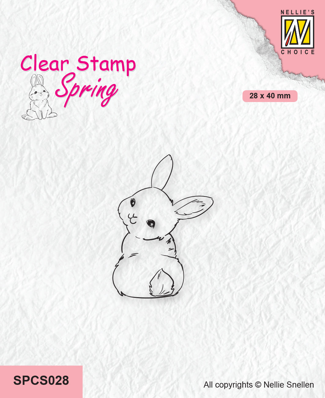 Nellie's Choice Clear Stamp Spring - Cute Rabbit-3