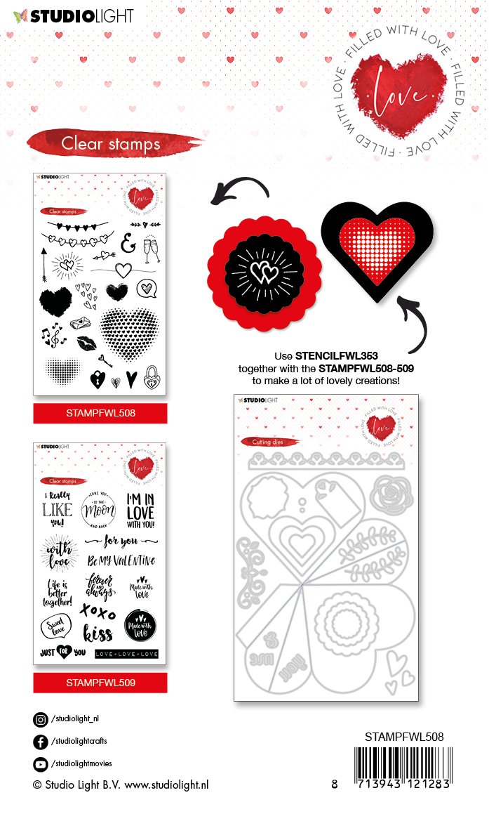Clear Stamp Love elements Filled With love nr.508