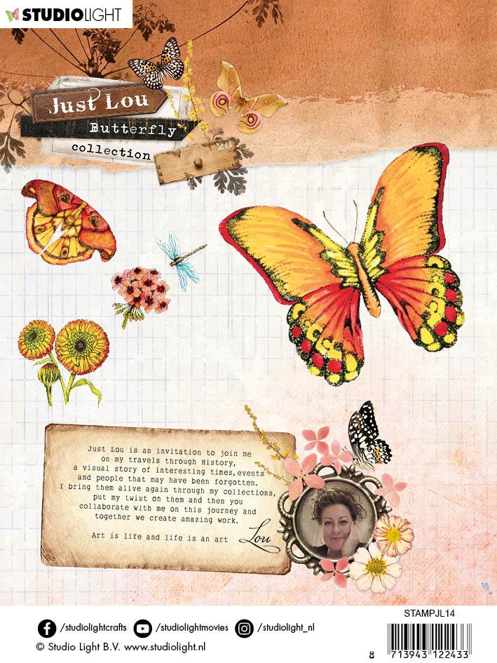 Just Lou Clear Stamp Butterfly Collection 110x110mm nr.14