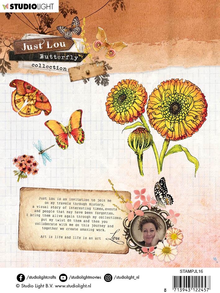 Just Lou Clear Stamp Butterfly Collection 110x110mm nr.16