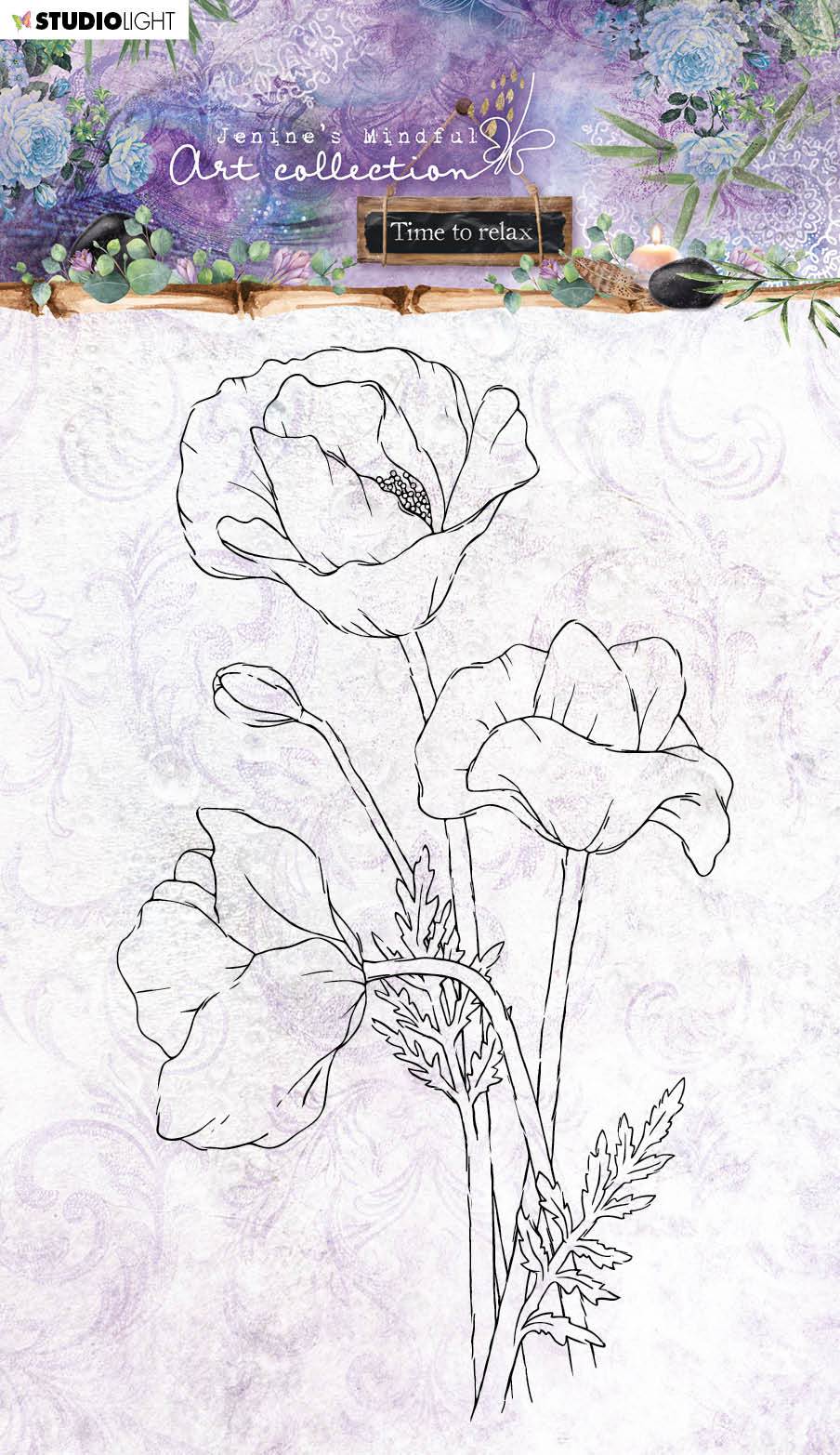 Jenine's Mindful Art Clear Stamp Poppy Time to Relax 2.0 148x210mm nr.23