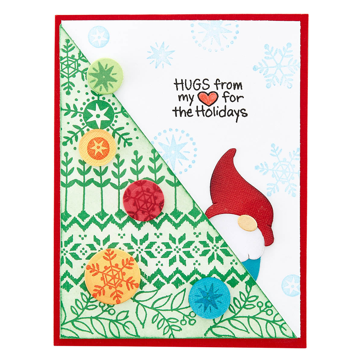 Gnome Hugs Sentiments Clear Stamp Set from the Holiday Hugs Collection by Stampendous