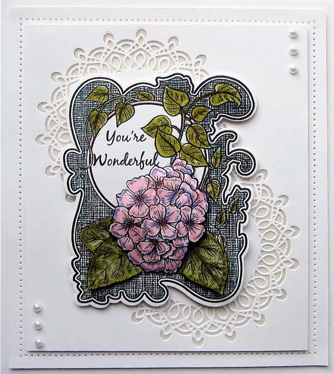Creative Expressions Roxy's Hydrangea and Ivy  Pre-cut Stamp Set