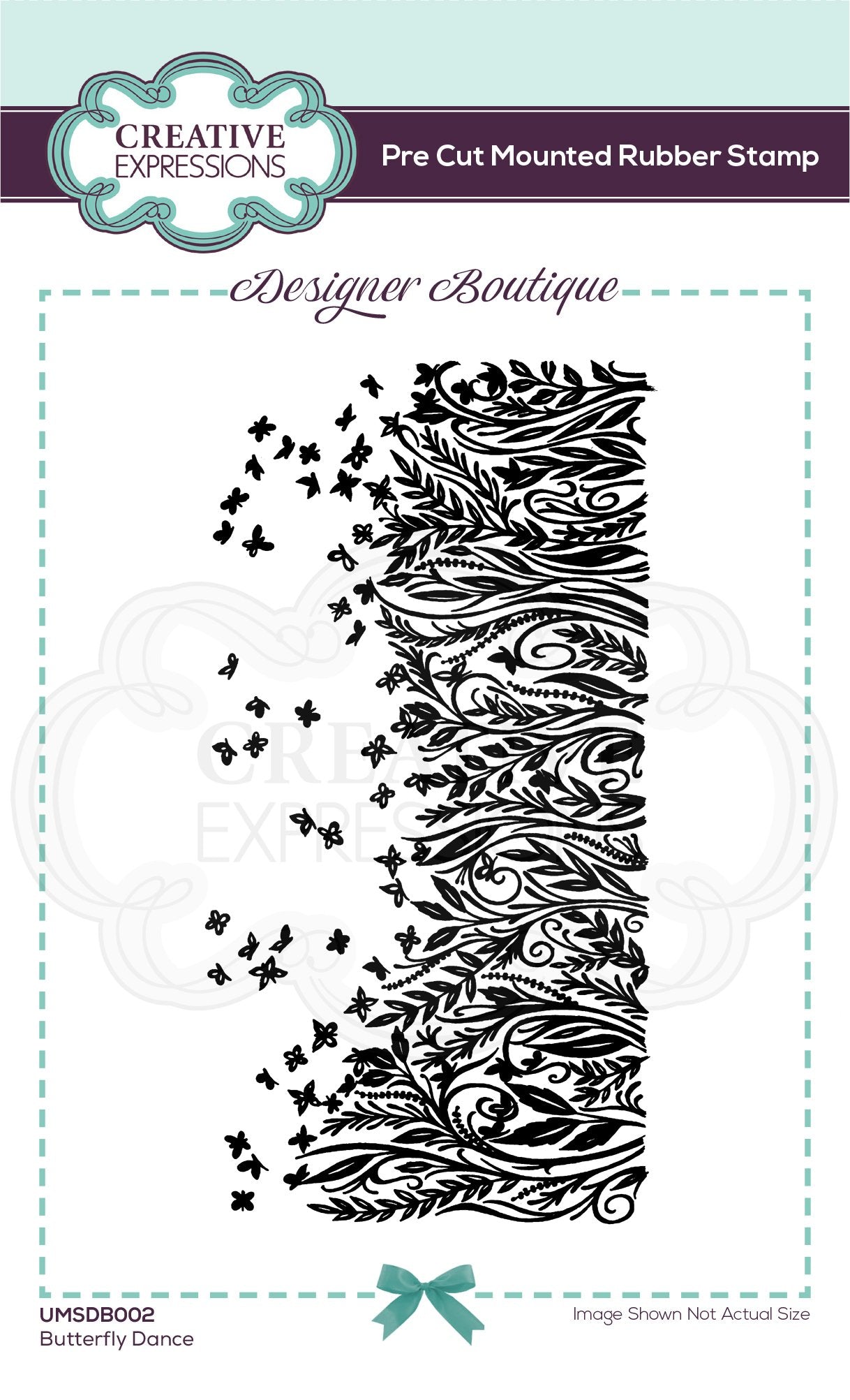 Designer Boutique Collection Butterfly Dance  Pre Cut Rubber Stamp