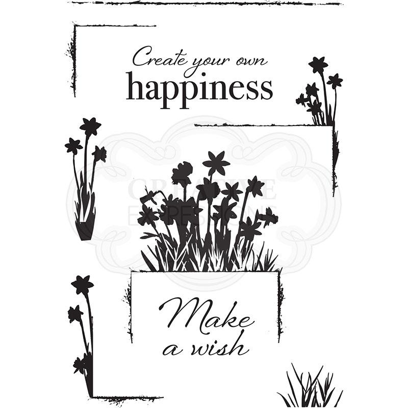 Creative Expressions Designer Boutique Collection Delicate Daffodils A6 Clear Stamp Set
