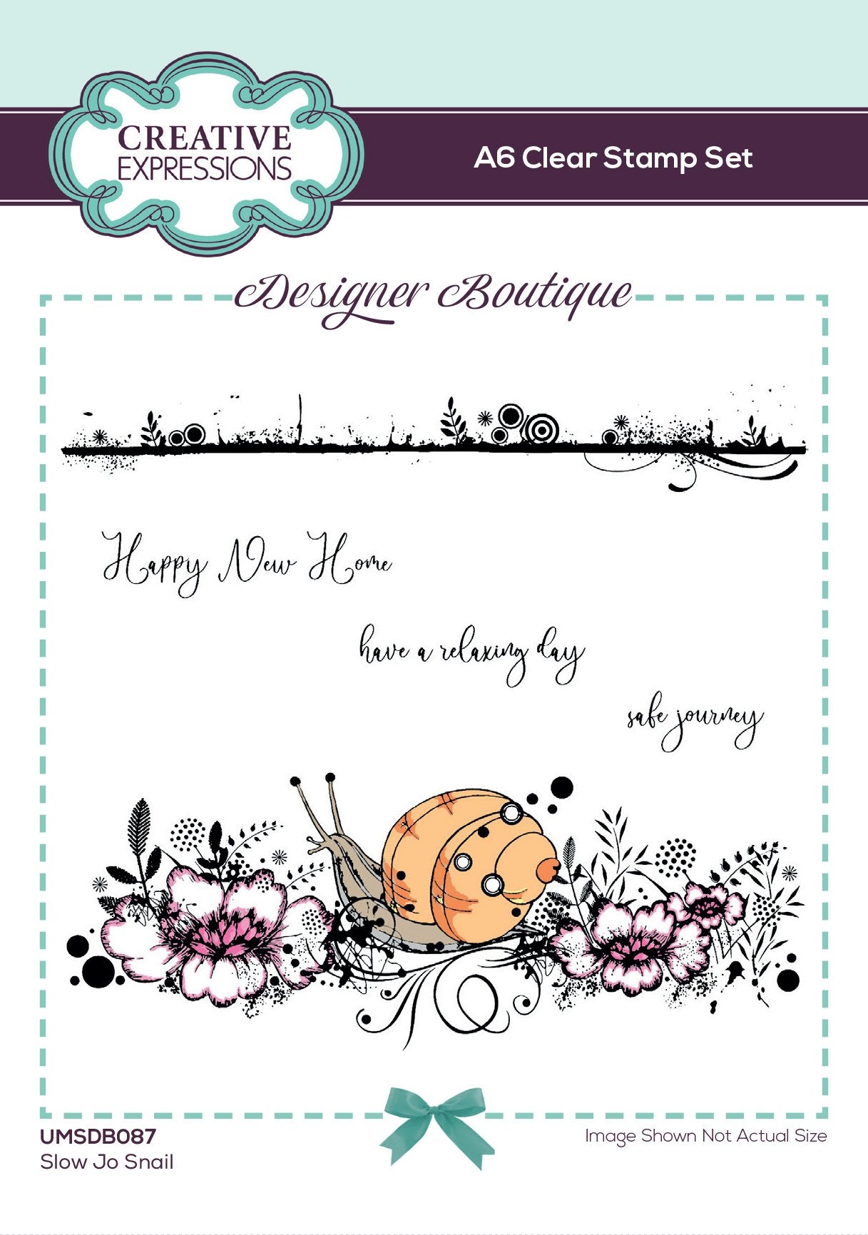 Creative Expressions Designer Boutique Woodland Walk Collection Slow Jo Snail A6 Clear Stamp Set
