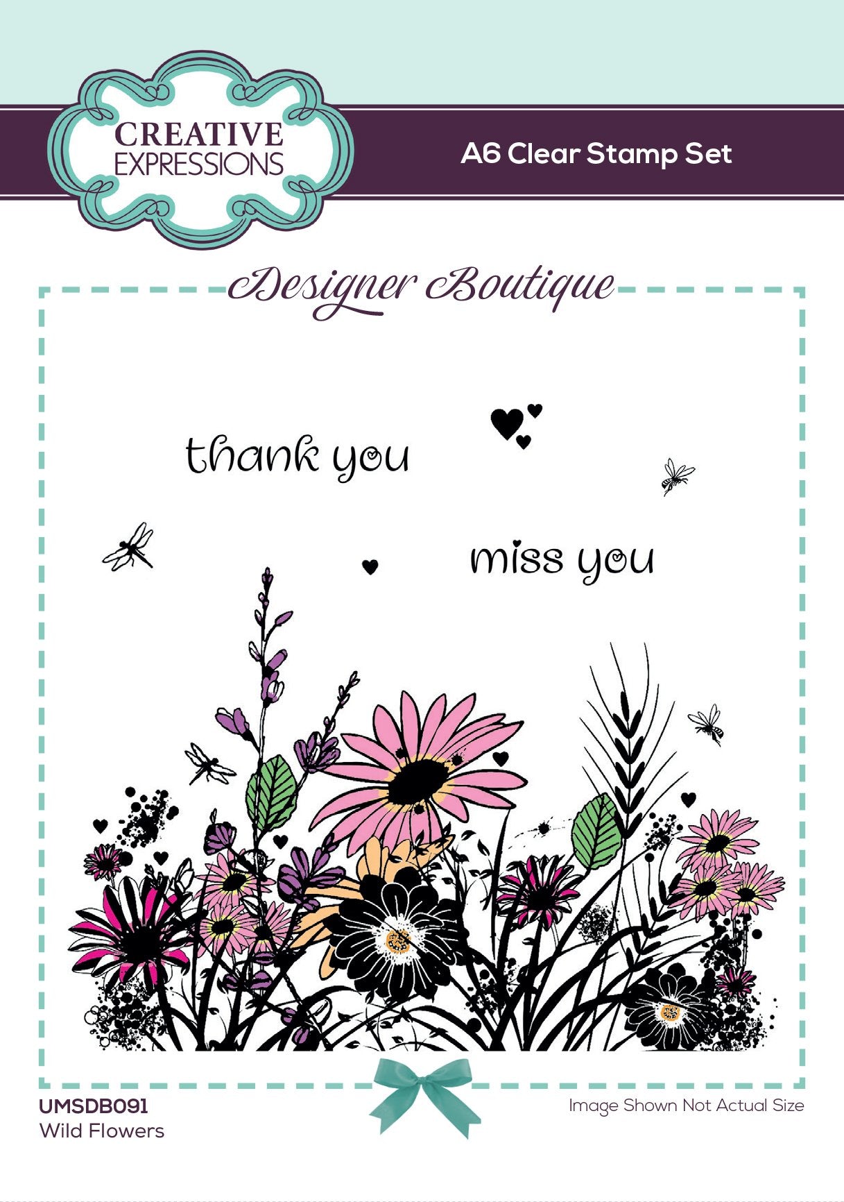 Creative Expressions Designer Boutique Woodland Walk Collection Wild Flowers A6 Clear Stamp Set
