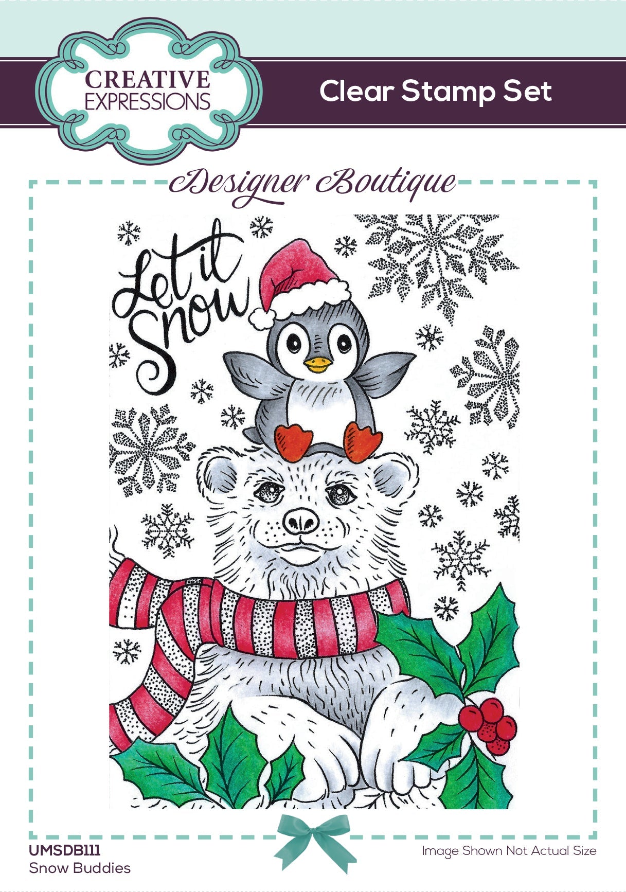 Creative Expressions Designer Boutique Snow Buddies 6 in x 4 in Clear Stamp Set