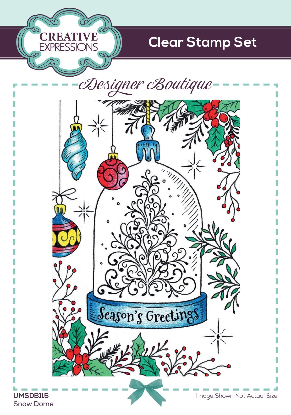 Creative Expressions Designer Boutique Snow Dome 6 in x 4 in Clear Stamp Set