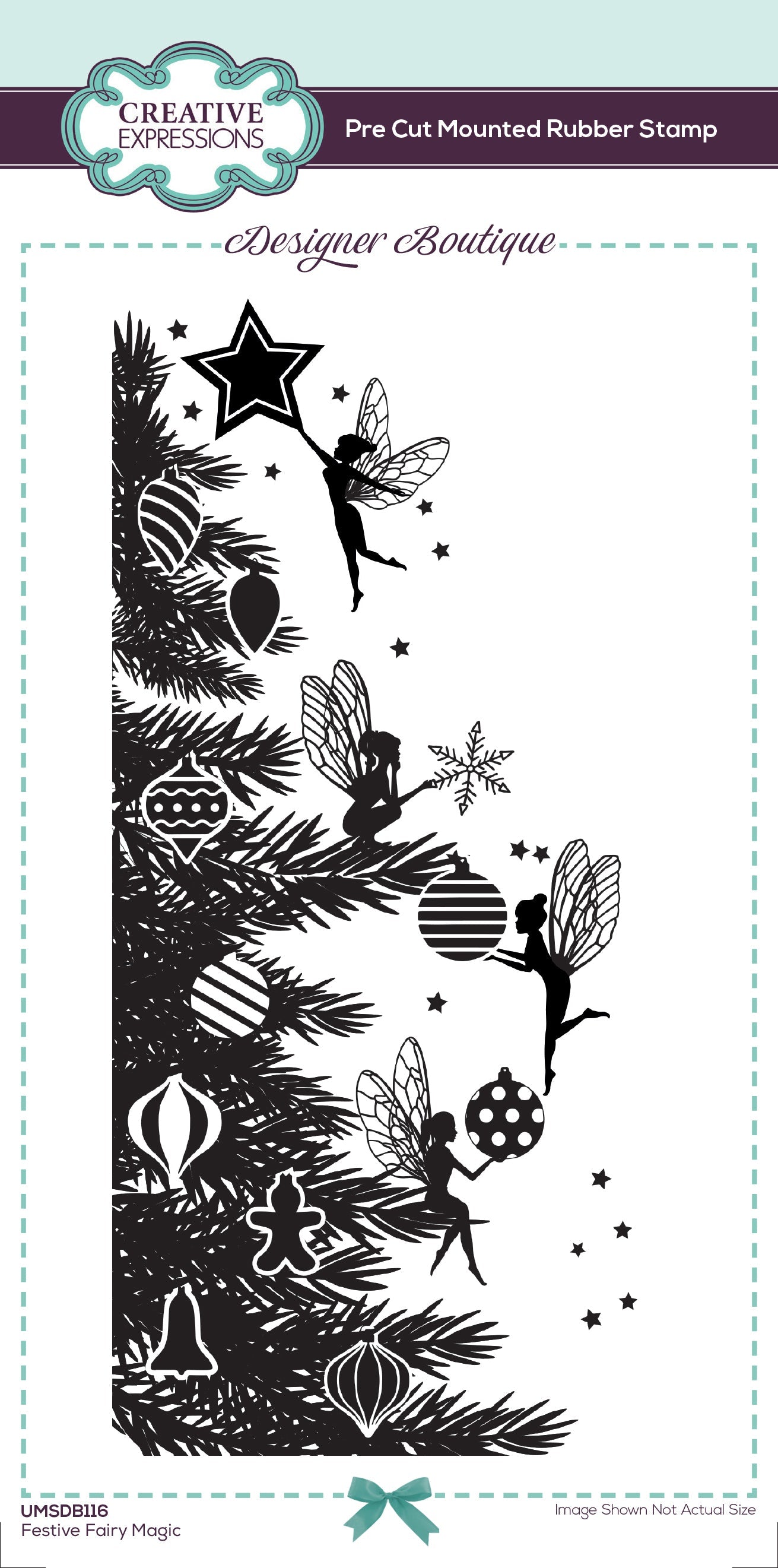 Creative Expressions Designer Boutique Festive Fairy Magic DL Rubber Stamp