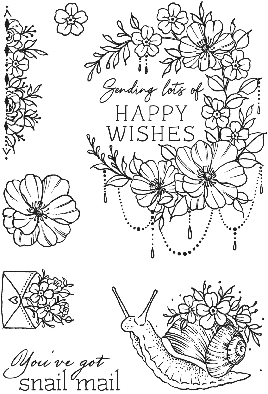 Creative Expressions Designer Boutique Floral Delivery 6 in x 4 in Stamp Set