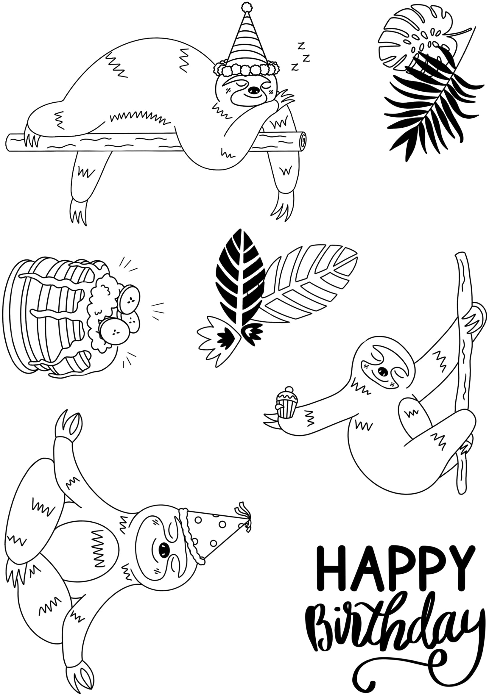 Creative Expressions Designer Boutique Happy Sloth Day 6 in x 8 in Stamp Set