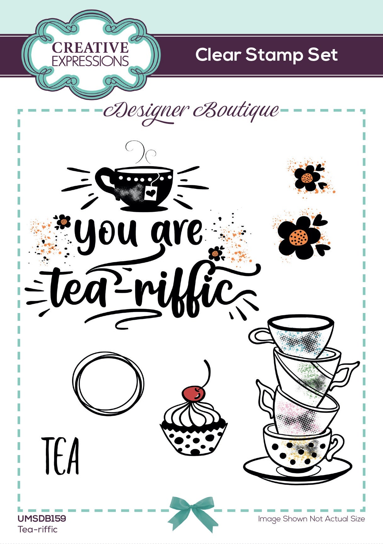 Creative Expressions Designer Boutique Tea riffic 6 in x 4 in Stamp Set