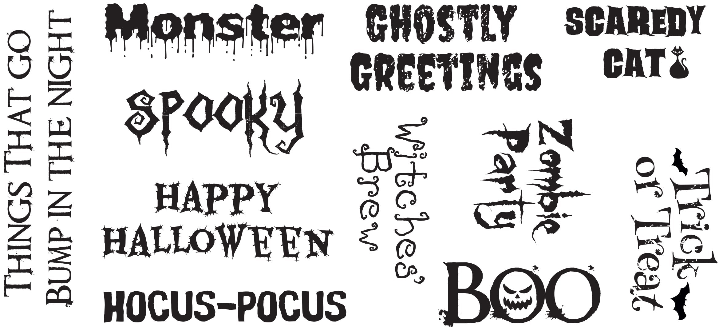 Creative Expressions Designer Boutique Ghostly Greetings 4 in x 8 in DL Clear Stamp Set