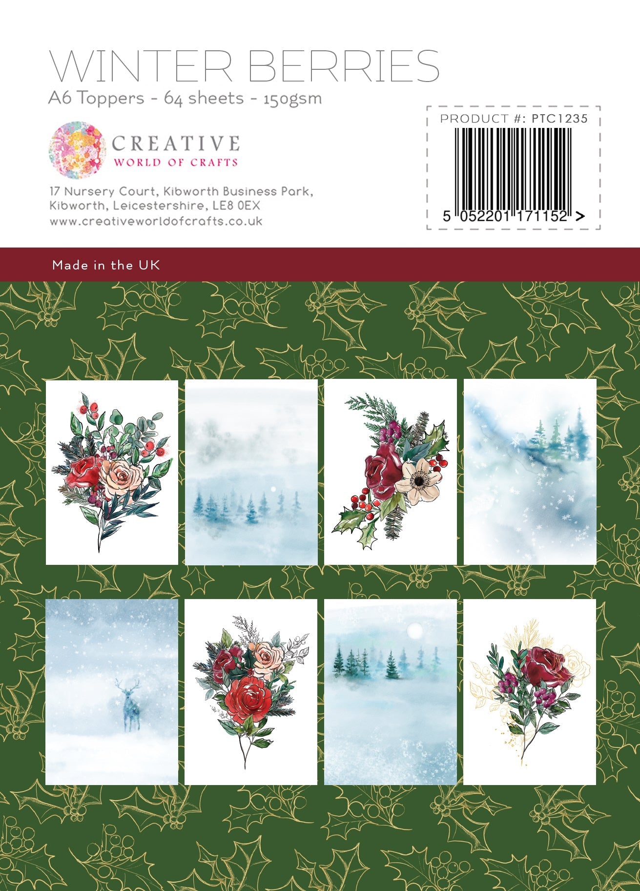 The Paper Tree Winter Berries A6 Topper Pad