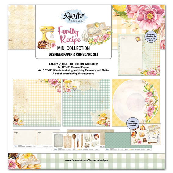 3Quarter Designs Family Recipe 12x12 Scrapbook Mini Collection