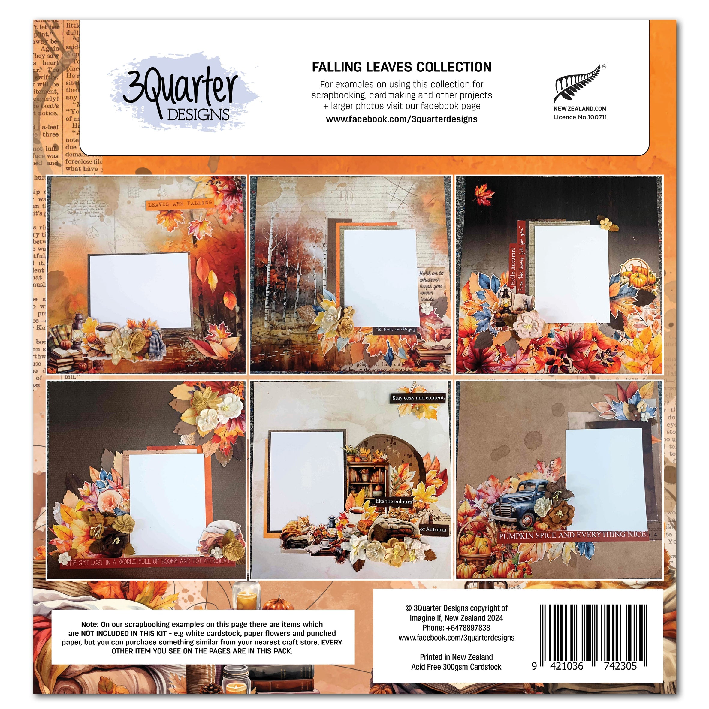 3Quarter Designs Falling Leaves 12x12 Scrapbook Collection