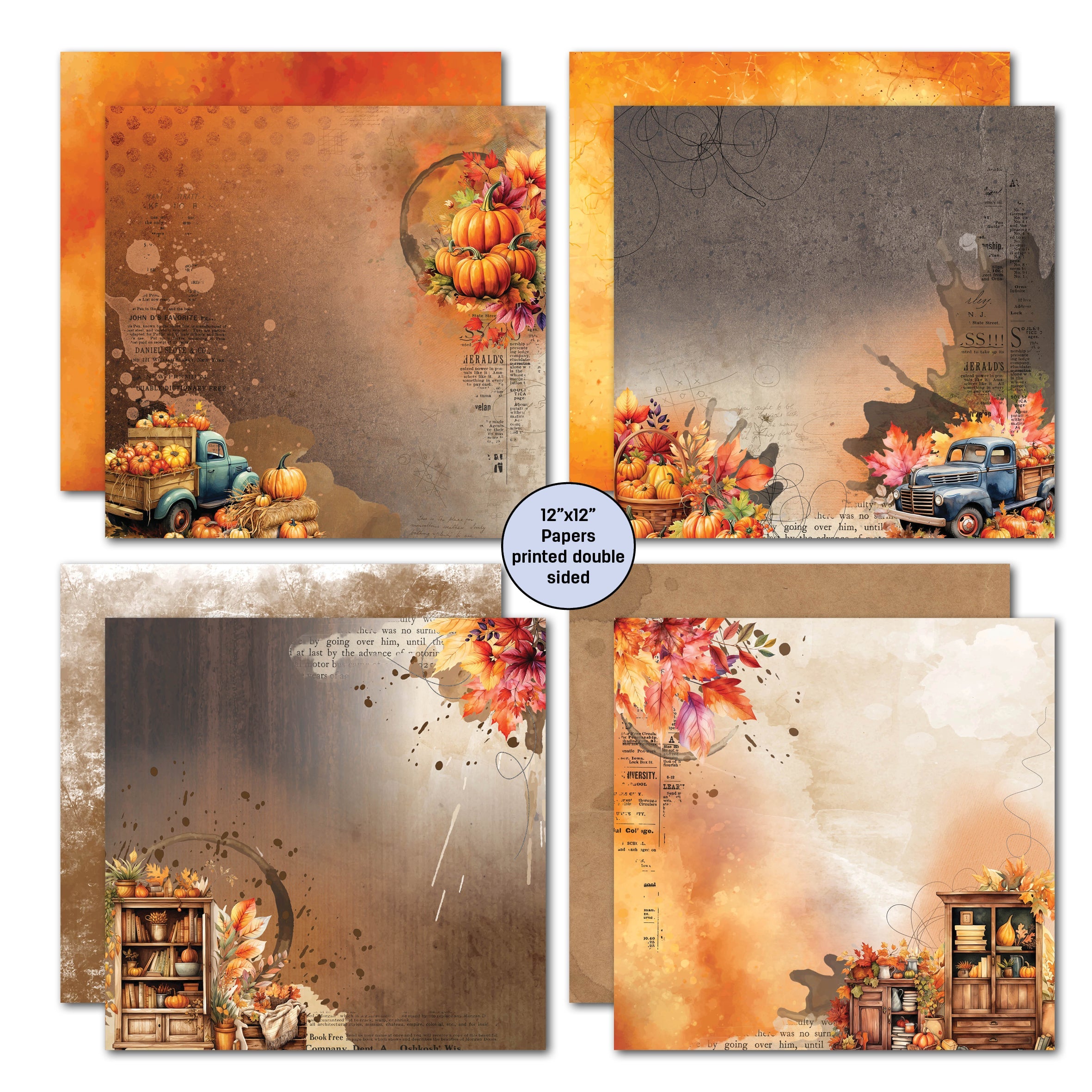 3Quarter Designs Falling Leaves 12x12 Scrapbook Collection