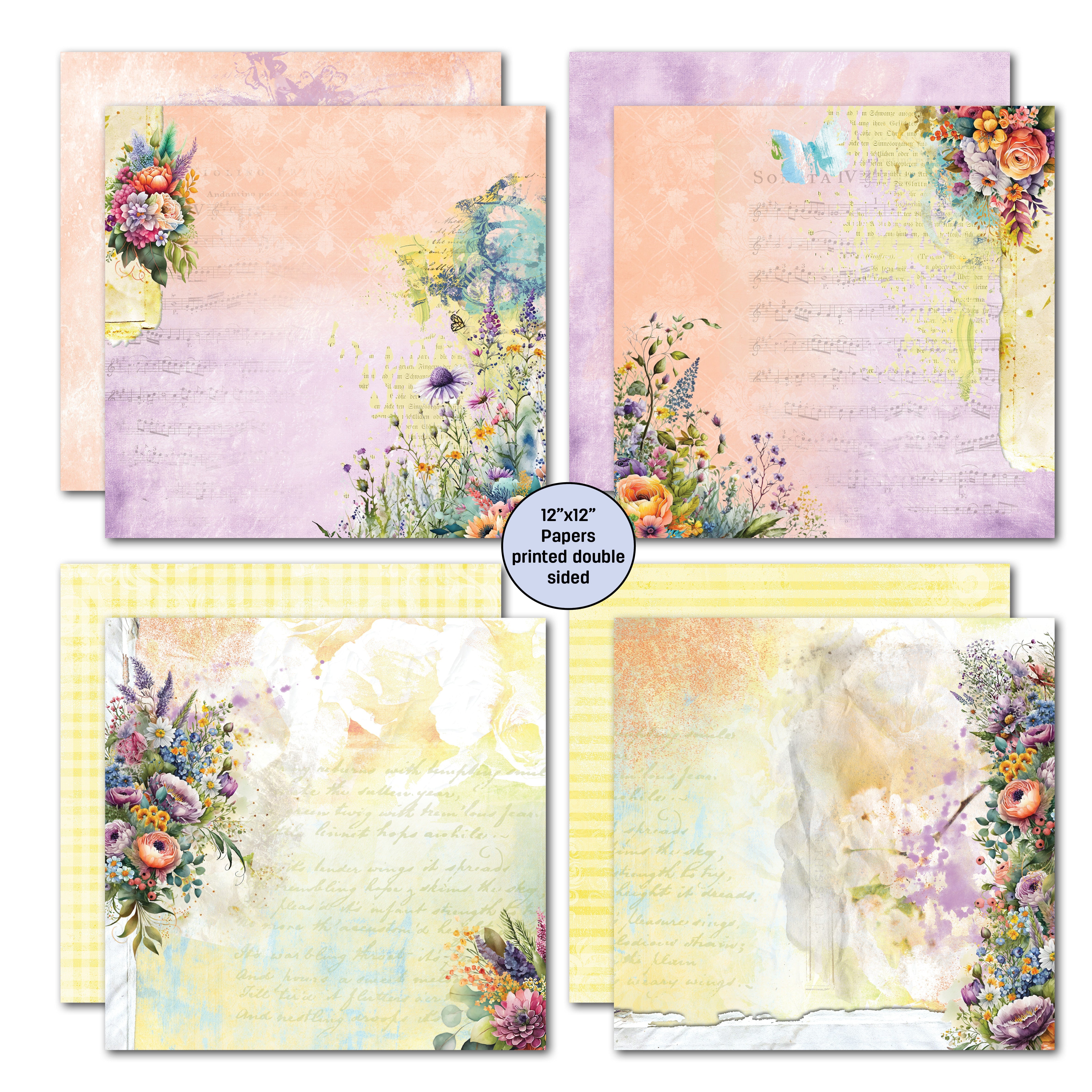 3Quarter Designs Heavenly Wildflowers 12x12 Scrapbook Collection