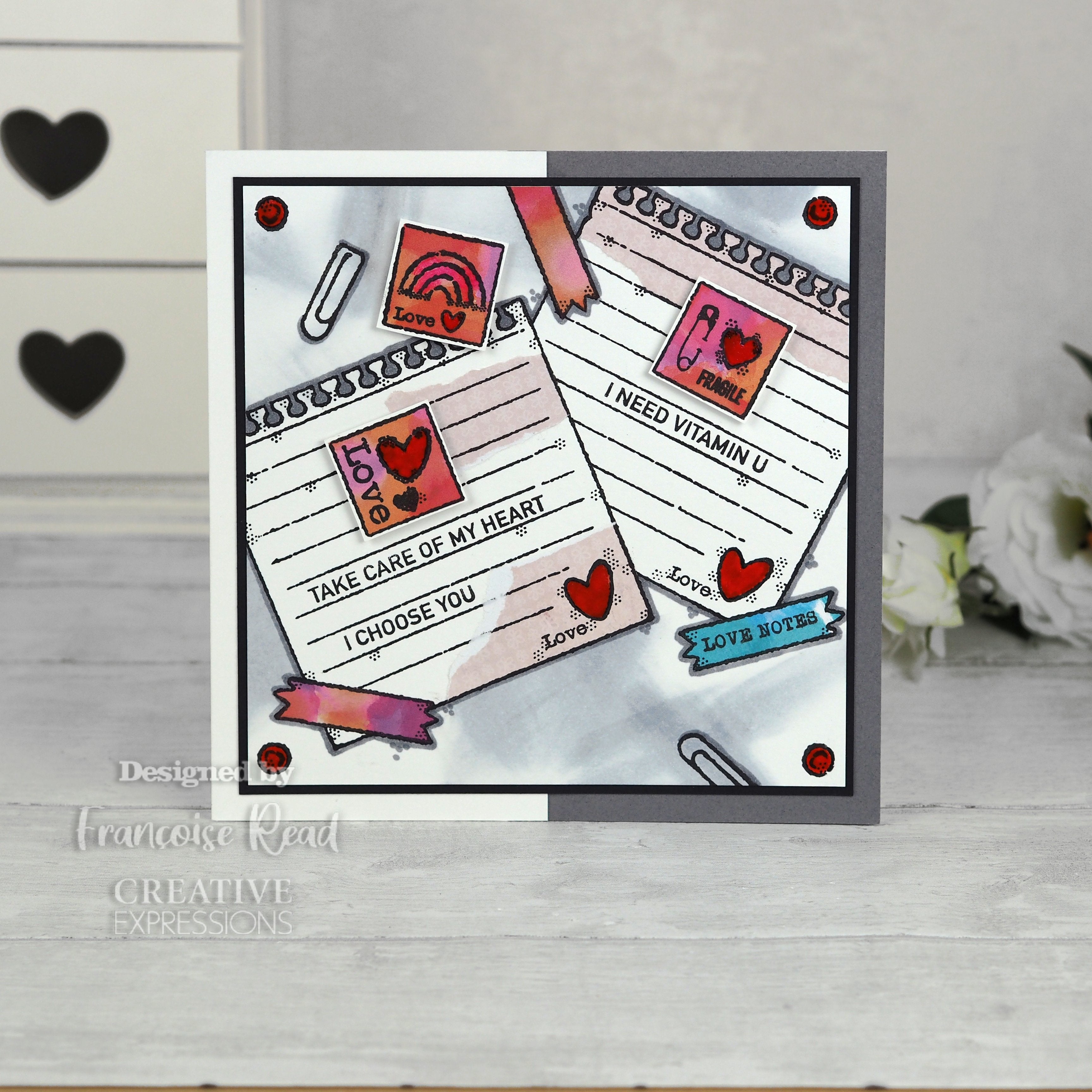Woodware Clear Singles Love Squares 4 in x 6 in Stamp