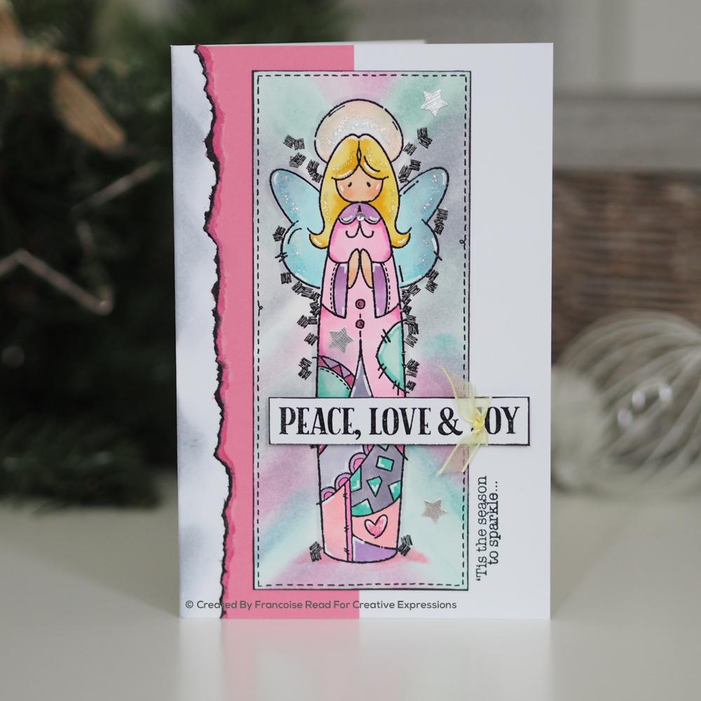 Woodware Clear Singles Patch Angel 4 in x 6 in Stamp