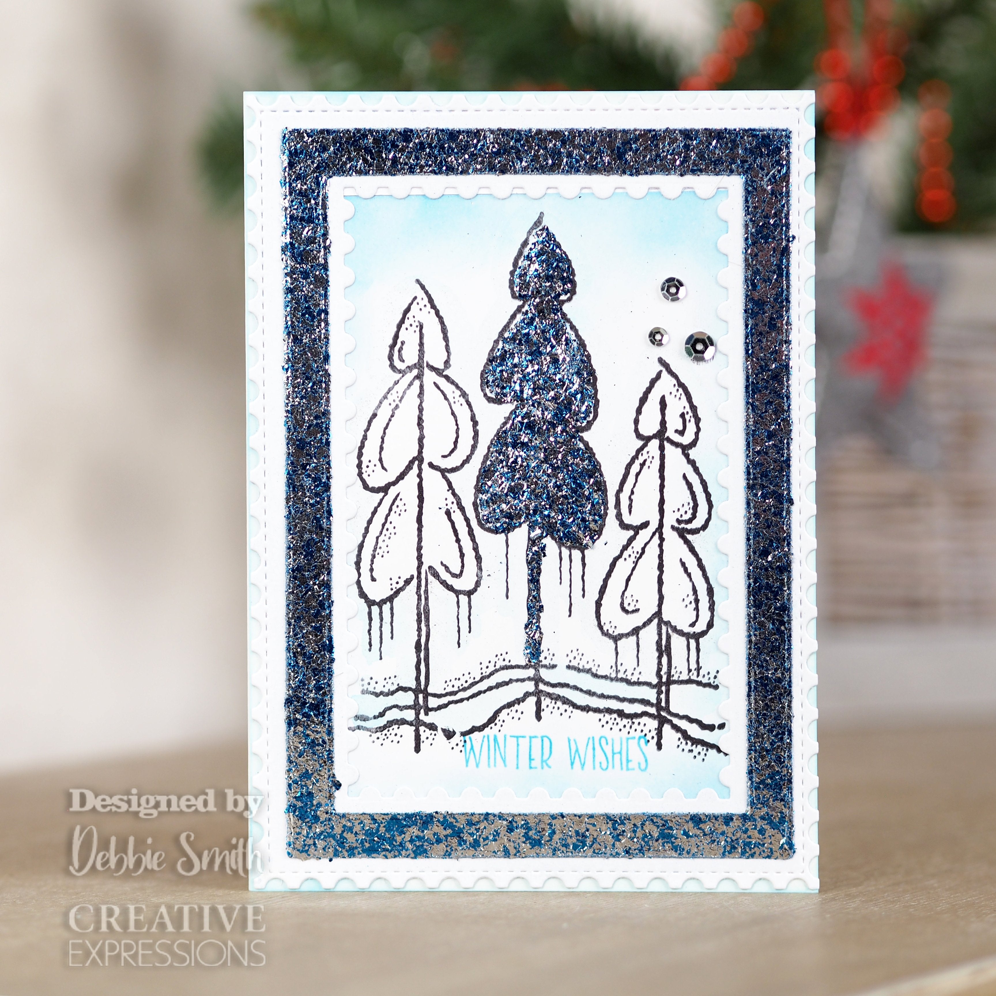 Woodware Clear Singles Winter Trees 4 in x 6 in Stamp