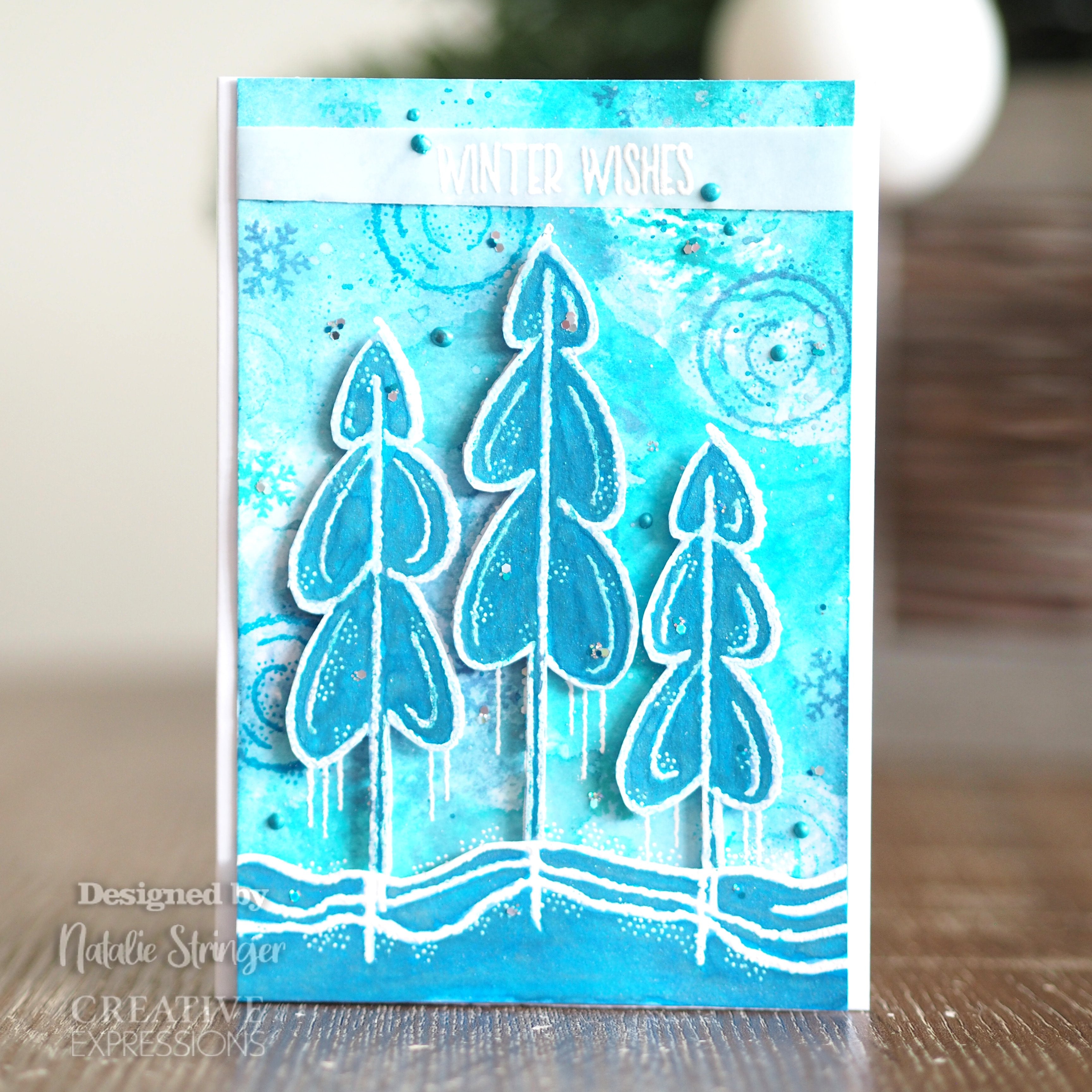 Woodware Clear Singles Winter Trees 4 in x 6 in Stamp