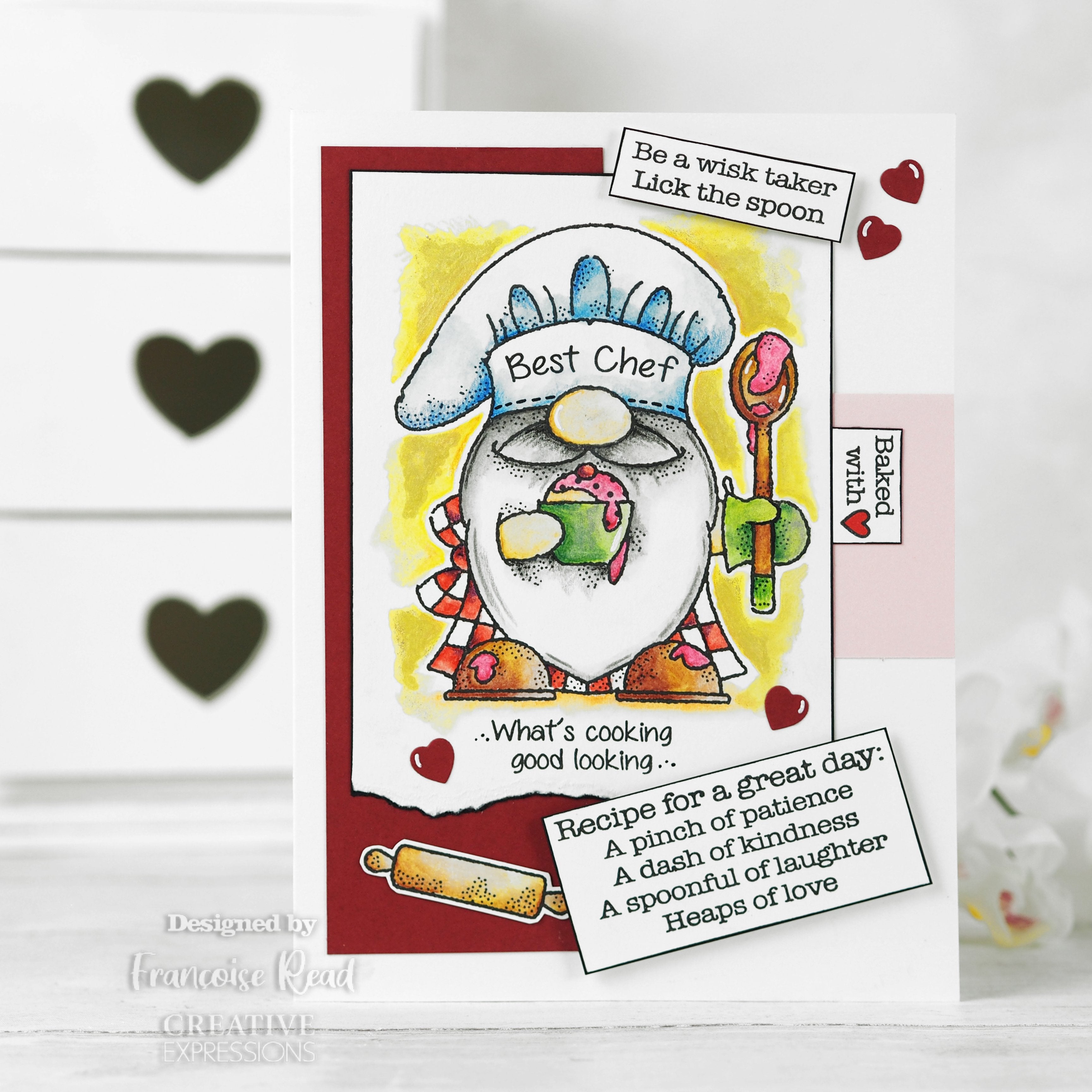 Woodware Clear Singles Gnome Chef 4 in x 6 in Stamp