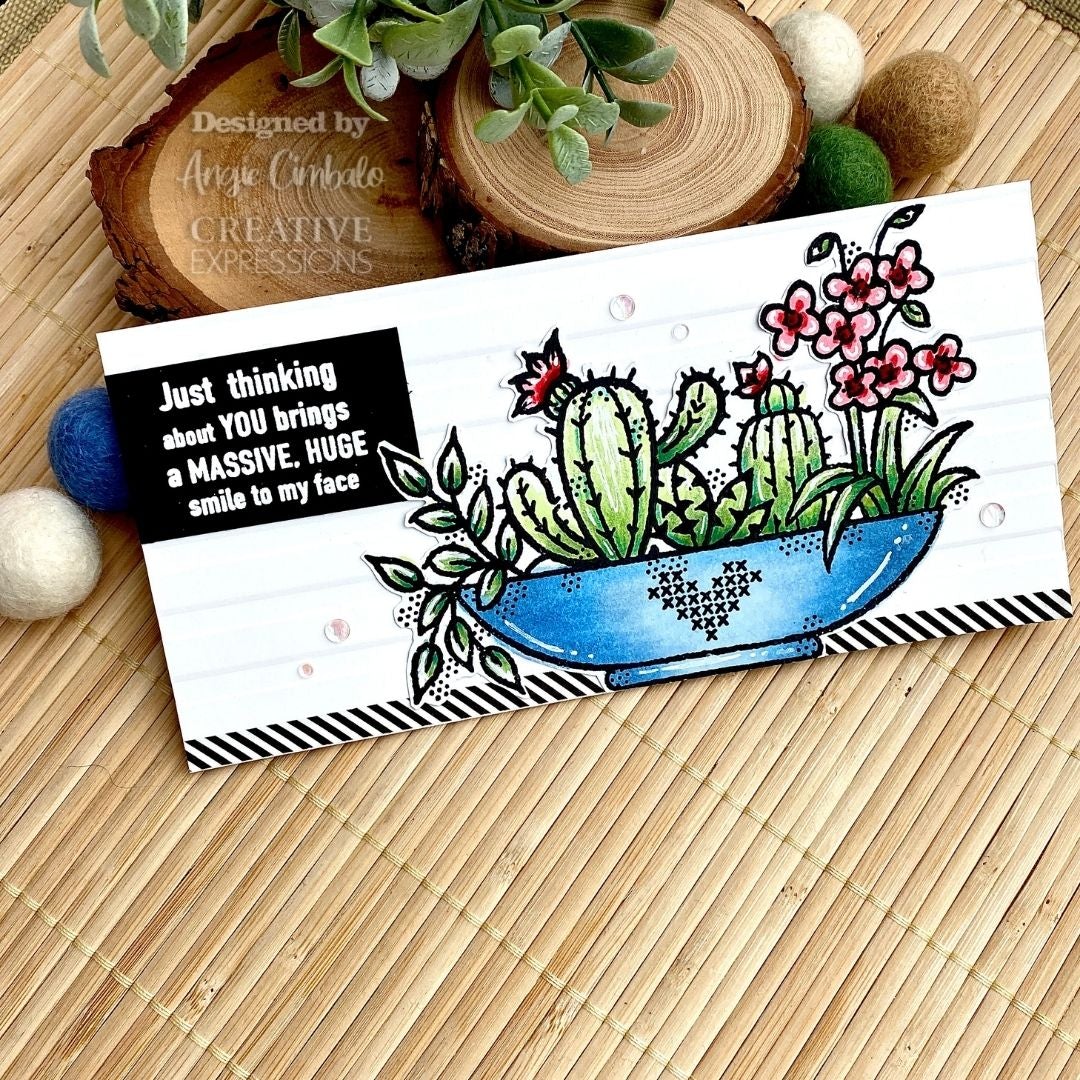 Woodware Clear Singles Happy Motivation 4 in x 6 in Stamp