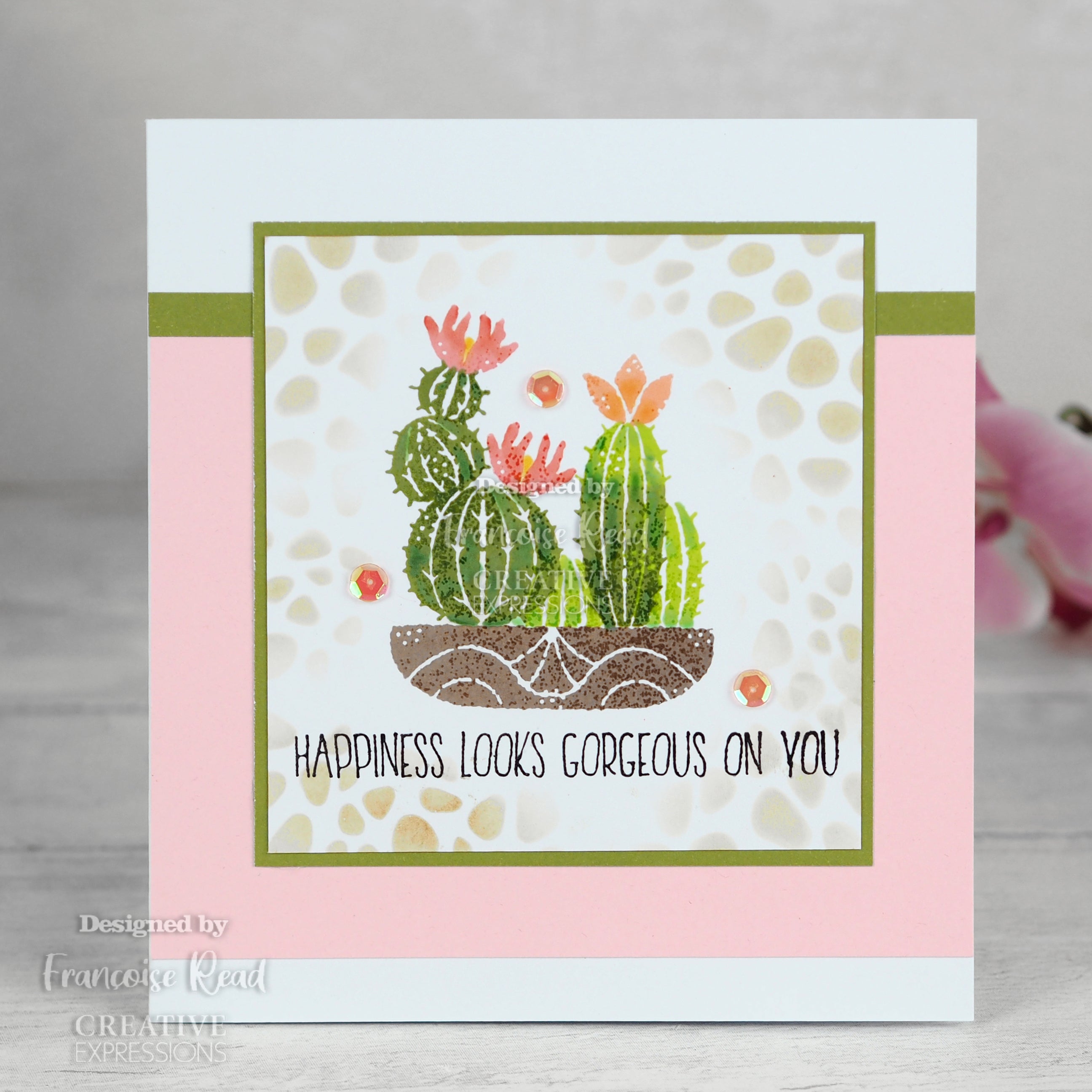 Woodware Clear Singles Build A Cactus 4 in x 6 in Stamp