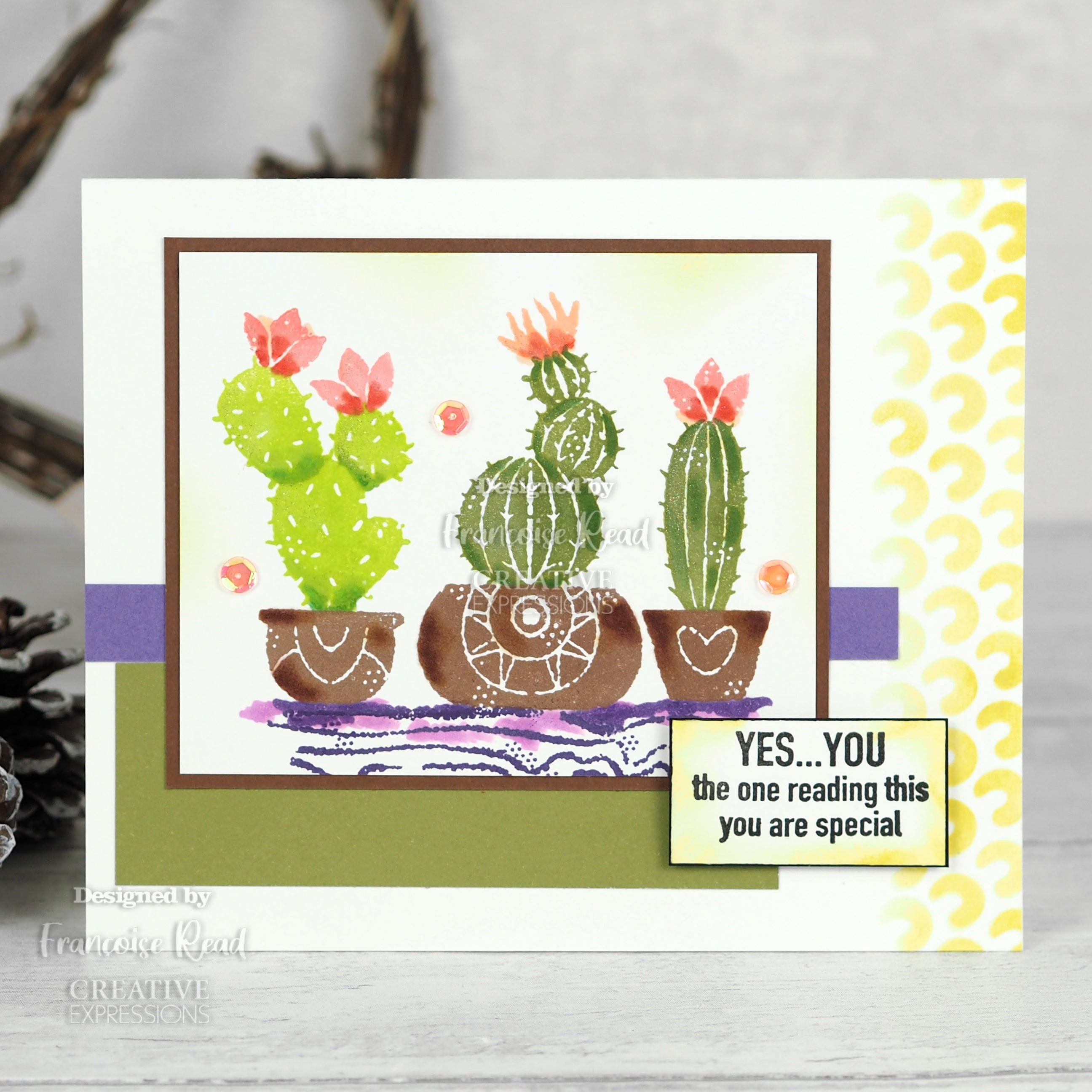 Woodware Clear Singles Build A Cactus 4 in x 6 in Stamp