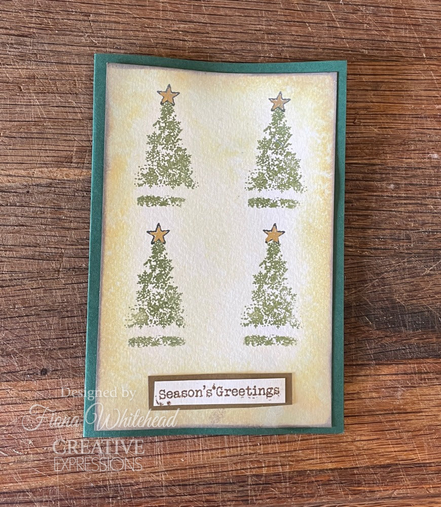 Woodware Clear Singles Snowflake Trees 4 in x 6 in Stamp Set