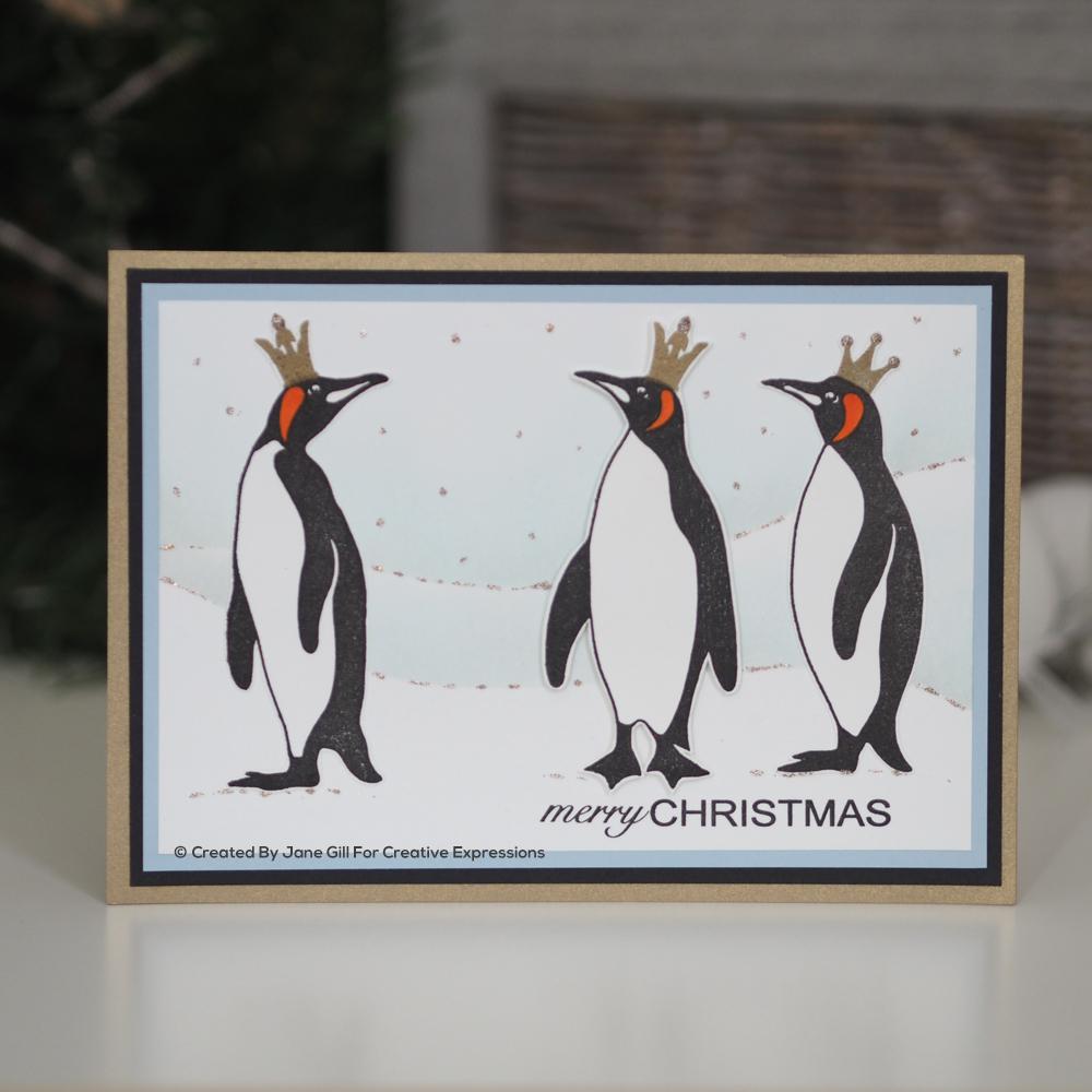 Woodware Clear Singles King Penguins 4 in x 6 in Stamp