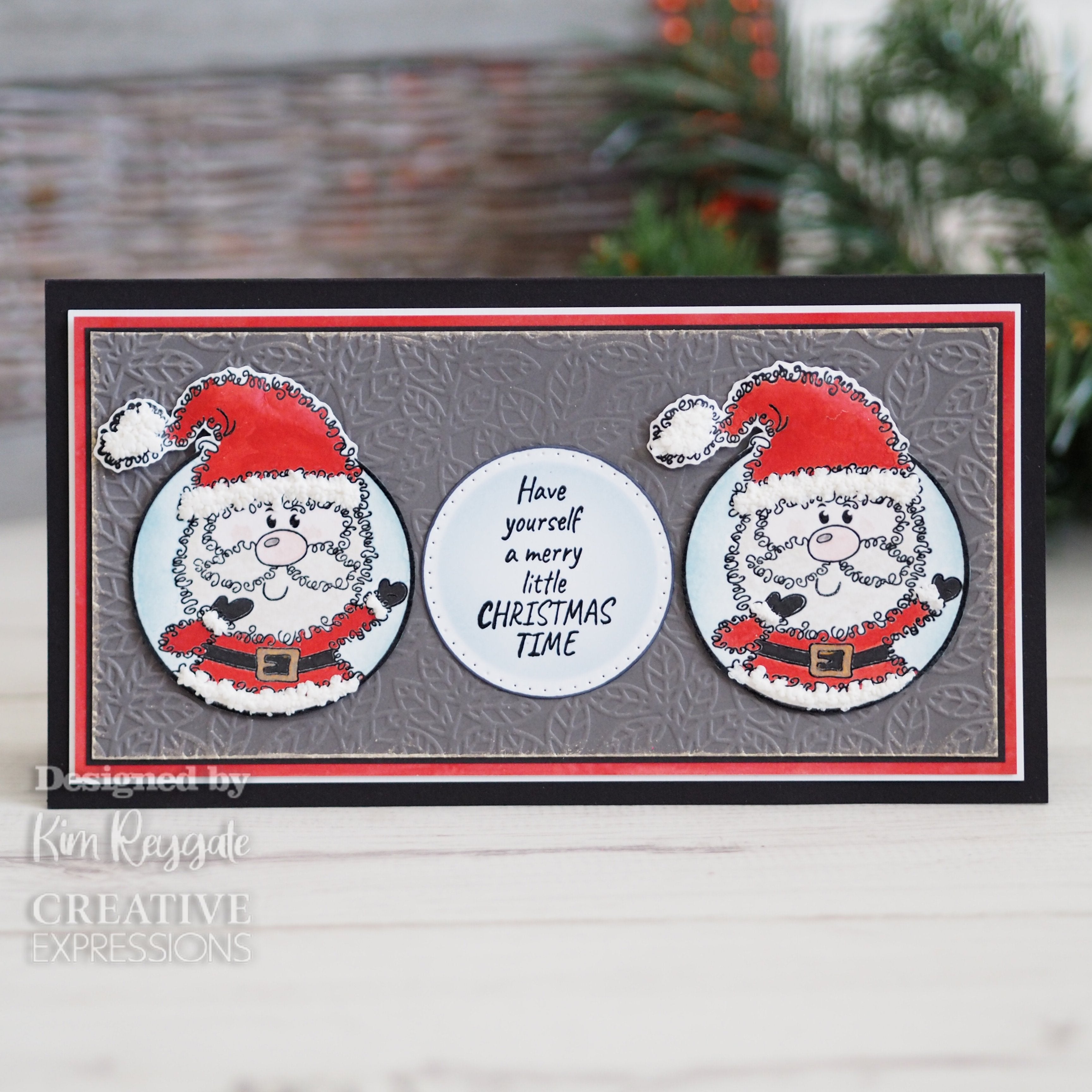 Woodware Clear Singles Festive Fuzzies - Mini Santa 3.8 in x 2.6 in Stamp