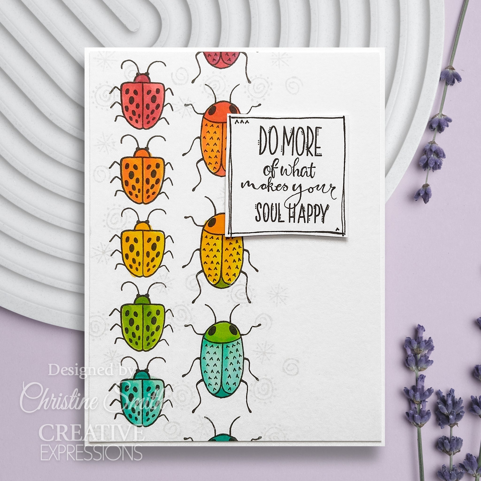 Woodware Clear Singles Bug Doodles 4 in x 6 in Stamp Set