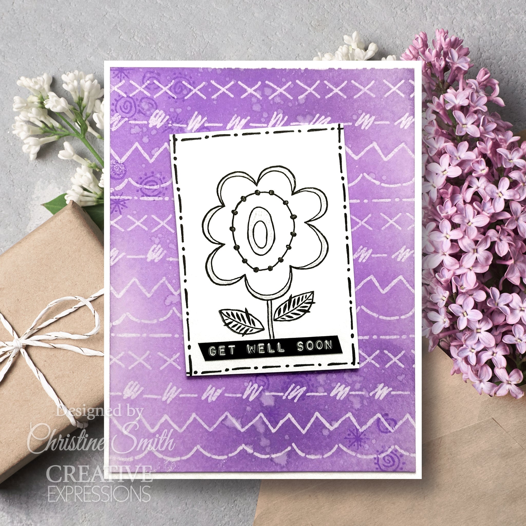 Woodware Clear Singles Petal Doodles Happy Soul 4 in x 6 in Stamp Set