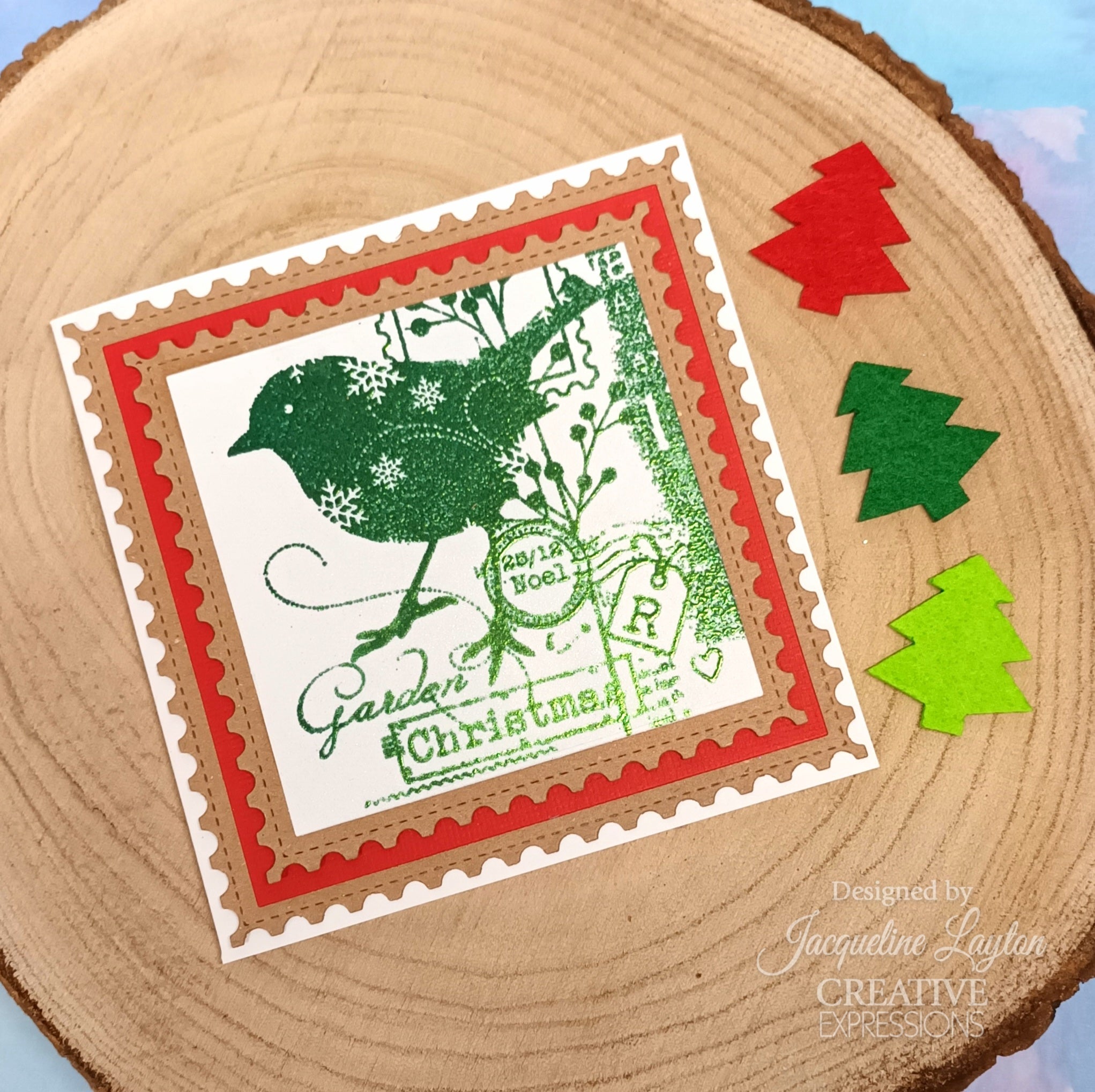 Woodware Clear Singles Christmas Robin 4 in x 6 in Stamp Set