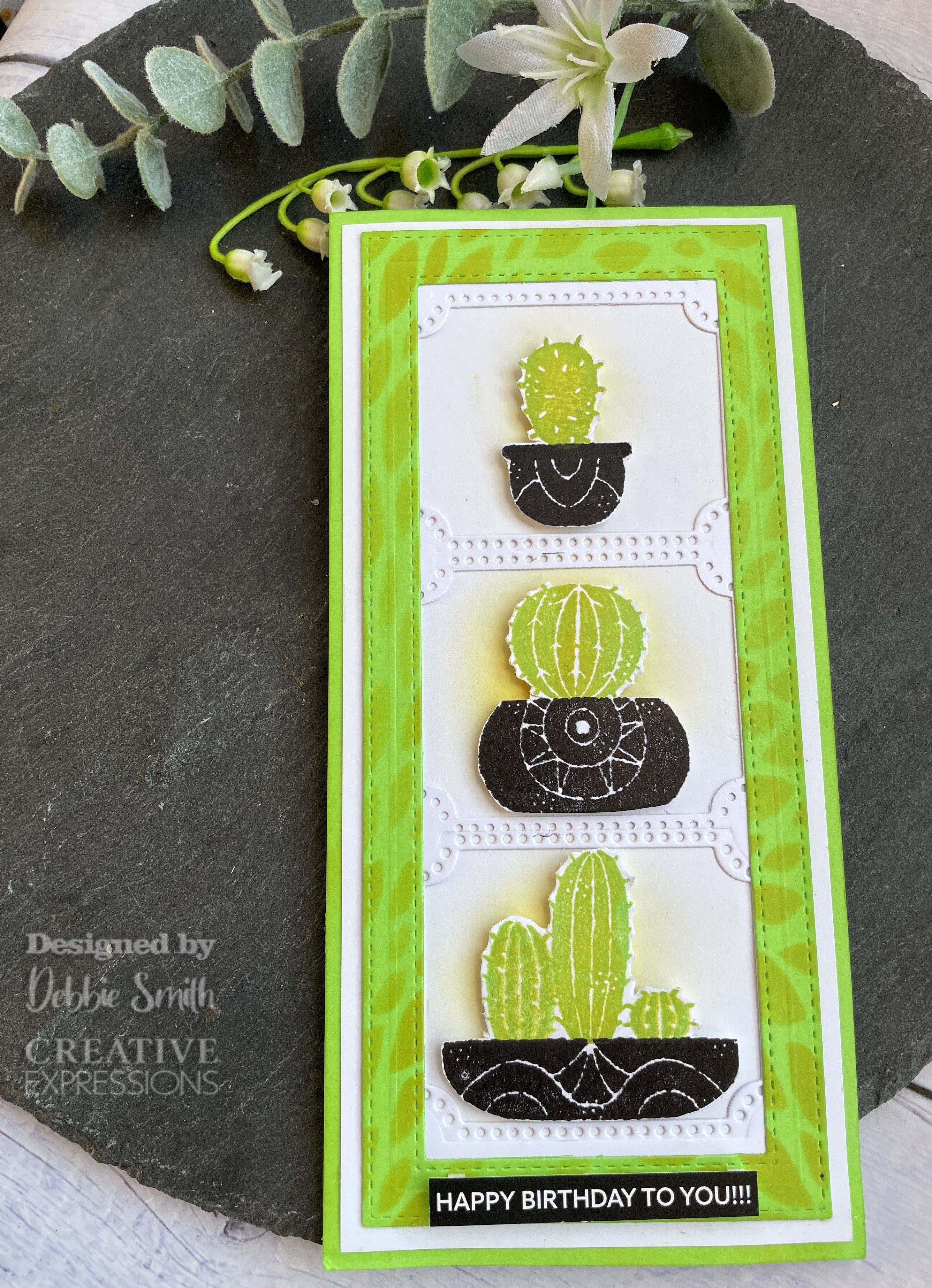 Woodware Clear Singles Build A Cactus 4 in x 6 in Stamp