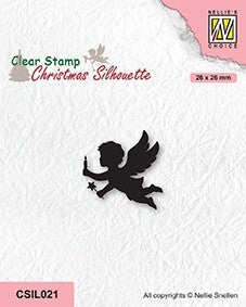 Nellie's Choice Clear Stamp Christmas Silhouette - Angel With Candle