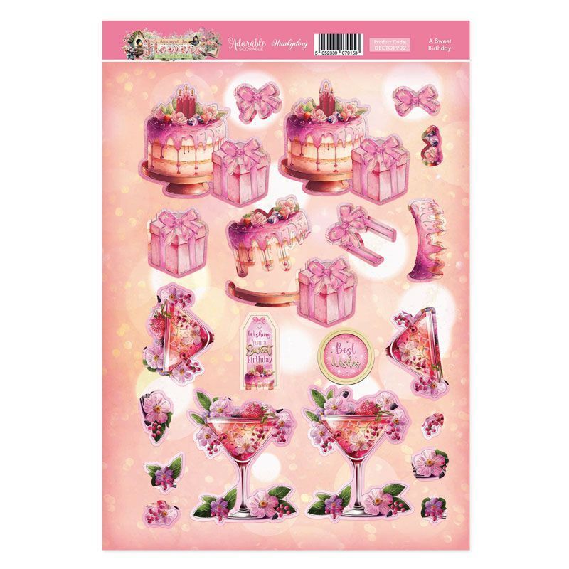 A Sweet Birthday Decoupage Topper Sheet