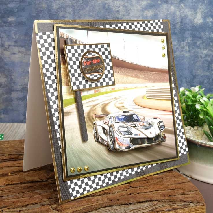 Start Your Engines Decoupage Topper Sheet