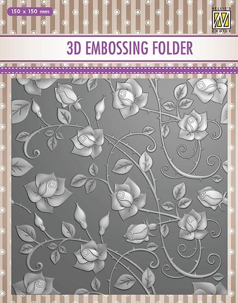Nellie Embossing 3D Folder - Roses