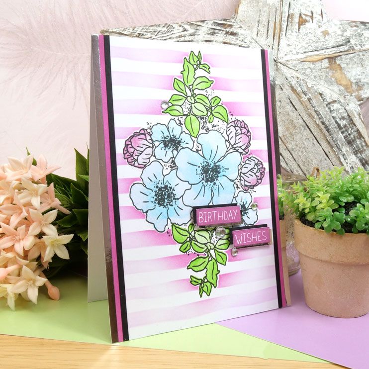 For The Love Of Stamps - Geranium Bouquet A5 Stamp Set