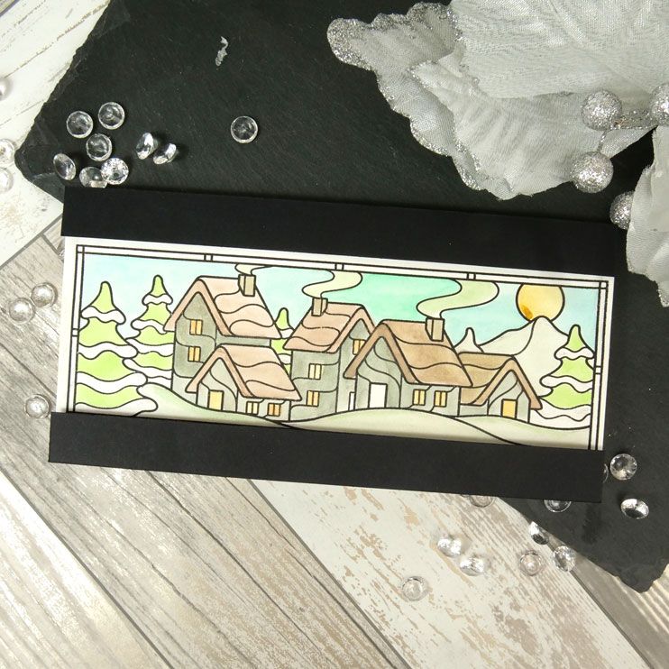 For The Love Of Stamps - A Stained Glass Christmas - Snowy Town