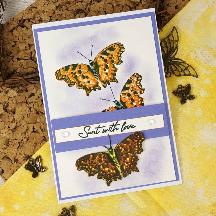 For The Love Of Stamps - Layering Comma Butterfly