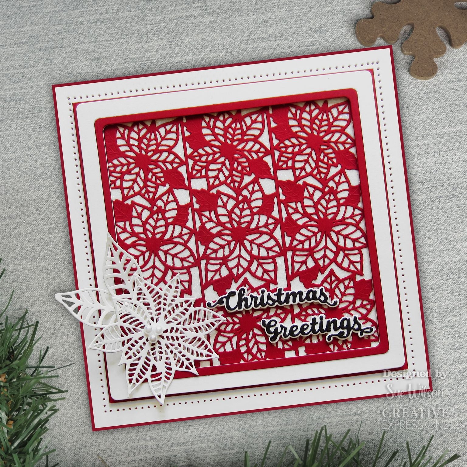 Creative Expressions Sue Wilson Festive Poinsettia Floral Panels Craft Die